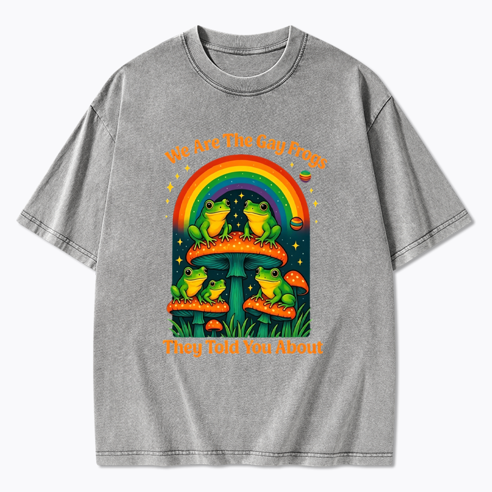Gay Frogs Meme Washed T-Shirt