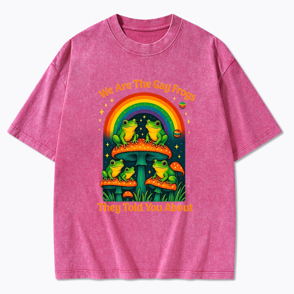 Gay Frogs Meme Washed T-Shirt
