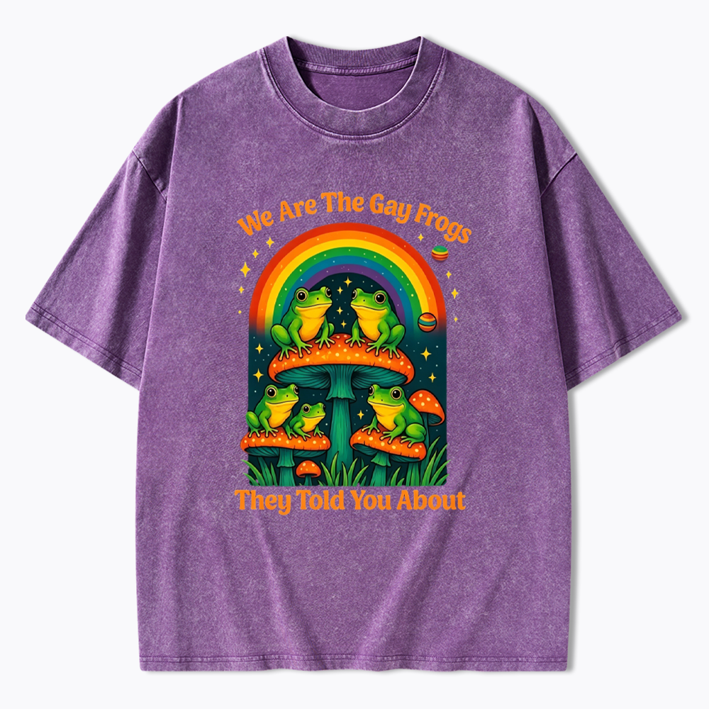 Gay Frogs Meme Washed T-Shirt