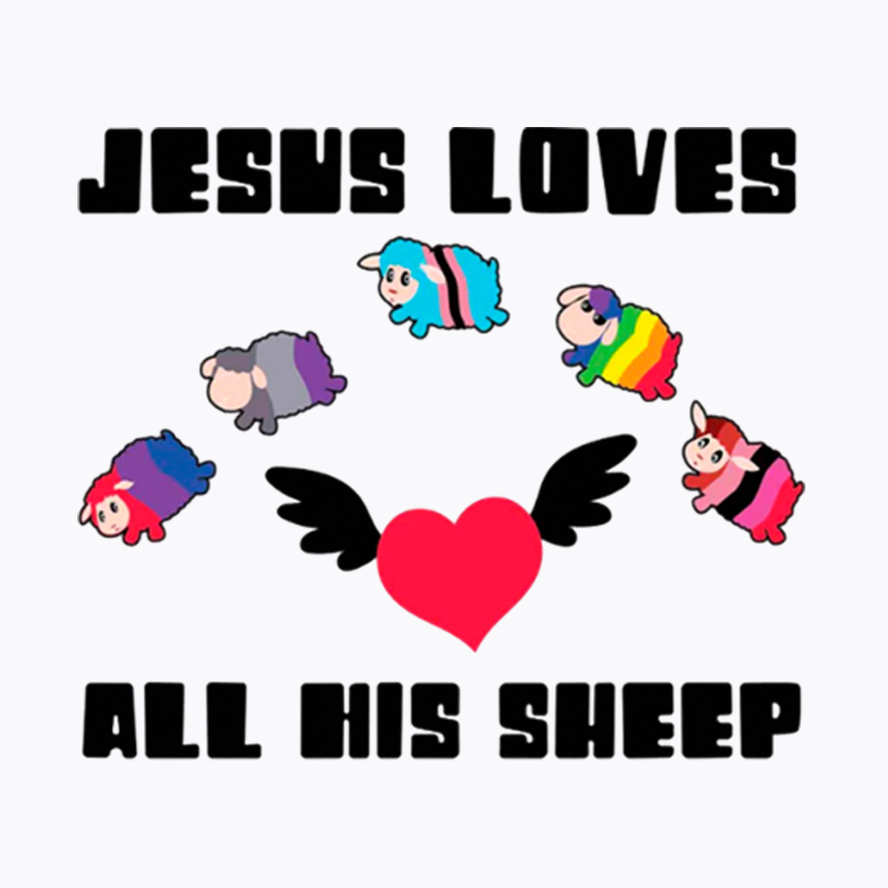 Jesus Loves All Sheep Pride Washed T-Shirt