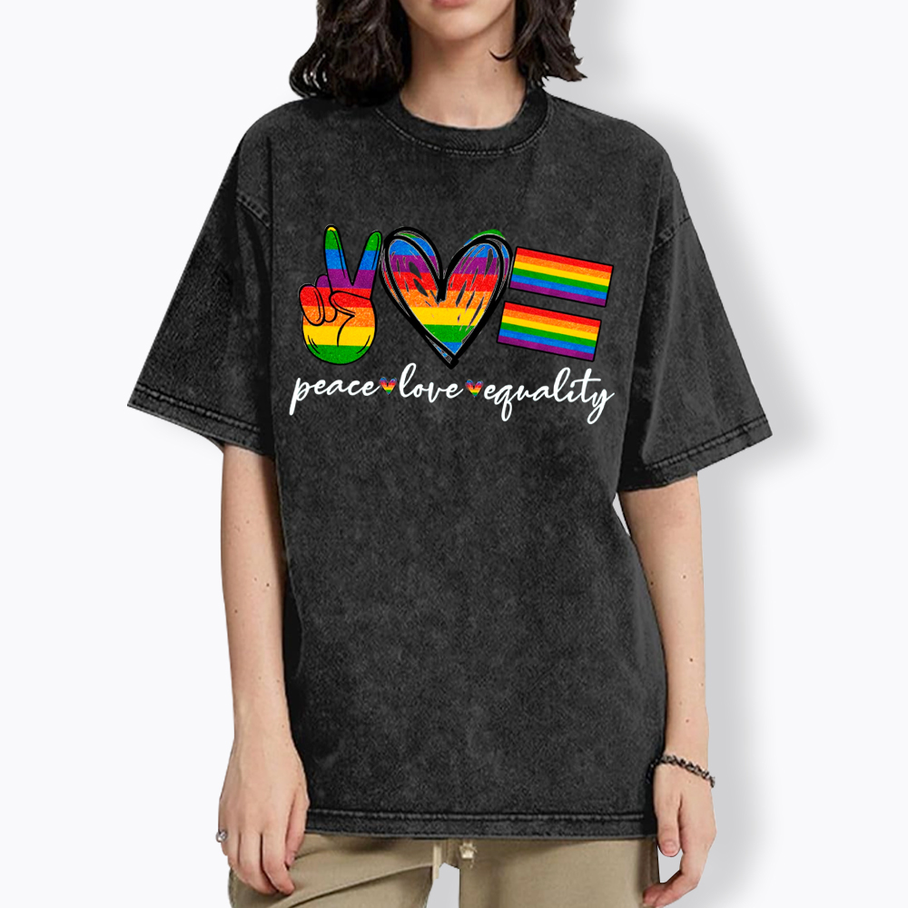 Peace Love Equality Washed T-Shirt