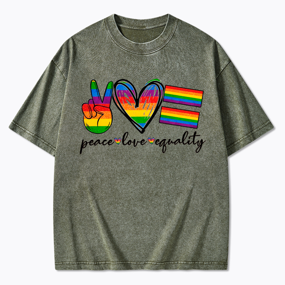 Peace Love Equality Washed T-Shirt