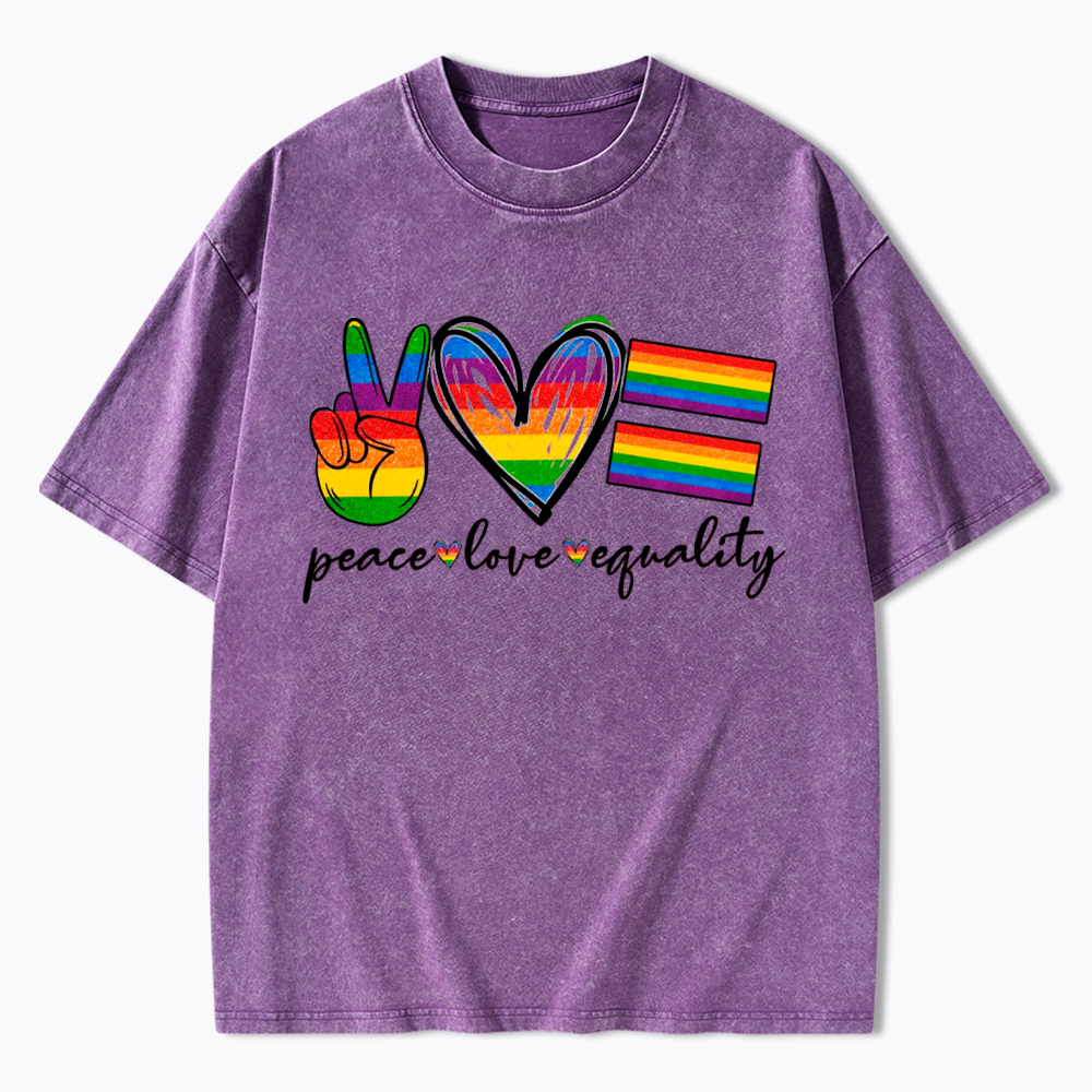 Peace Love Equality Washed T-Shirt