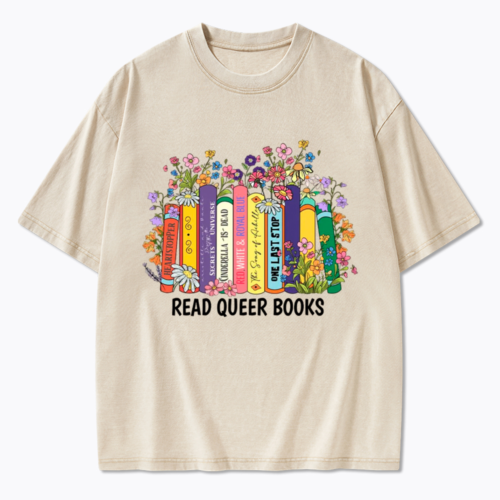 Read Queer Books Washed T-Shirt