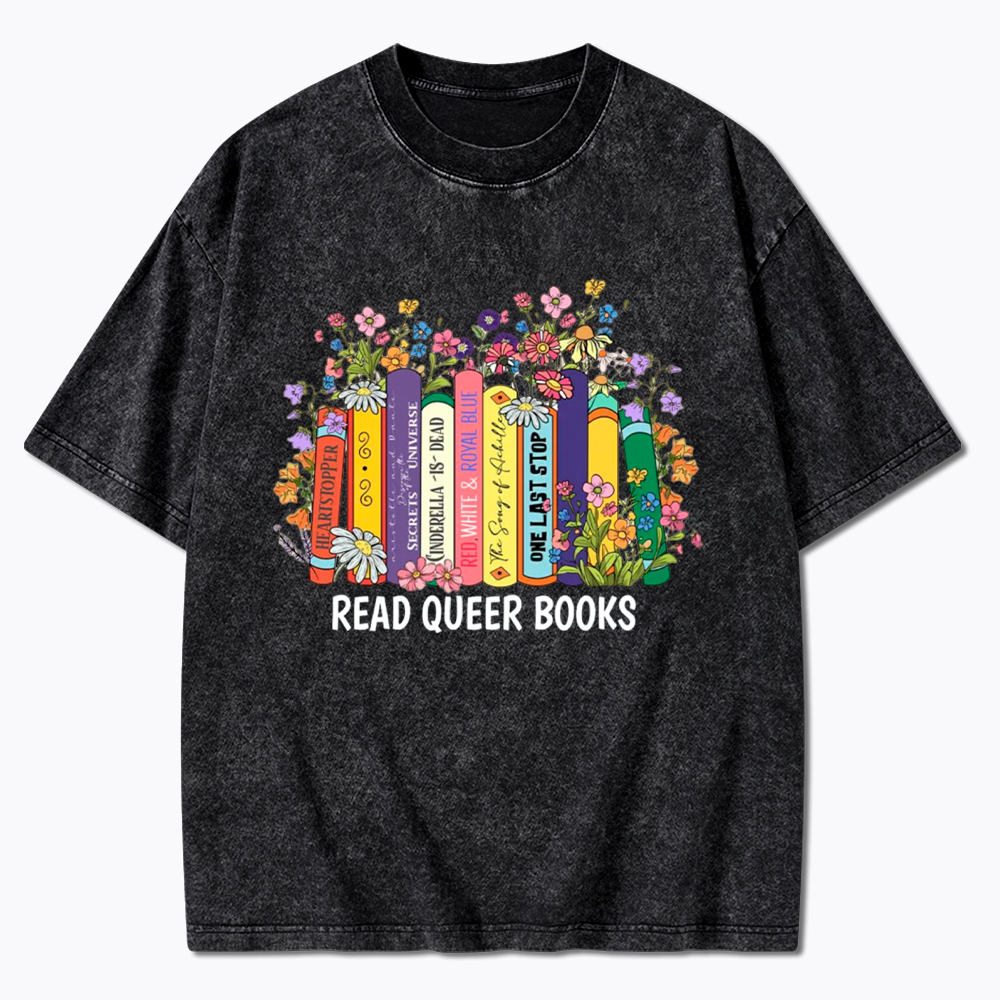 Read Queer Books Washed T-Shirt