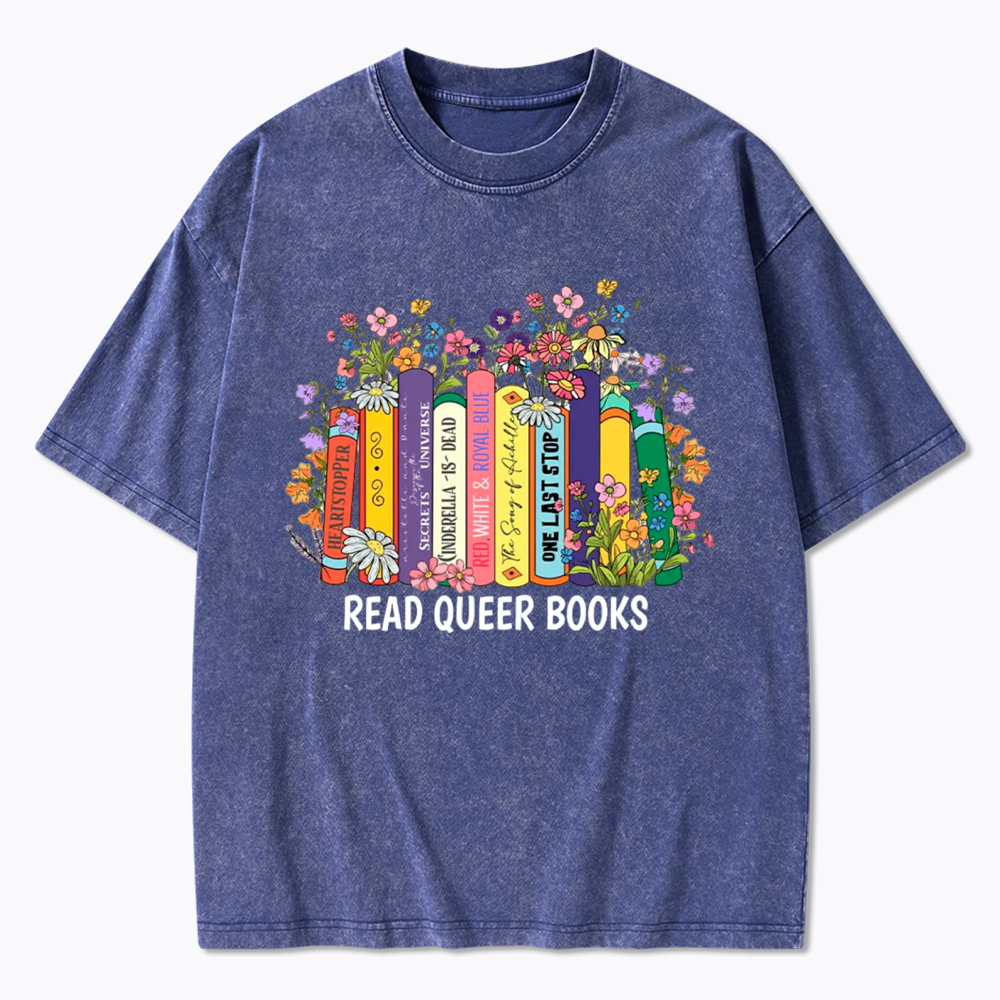Read Queer Books Washed T-Shirt