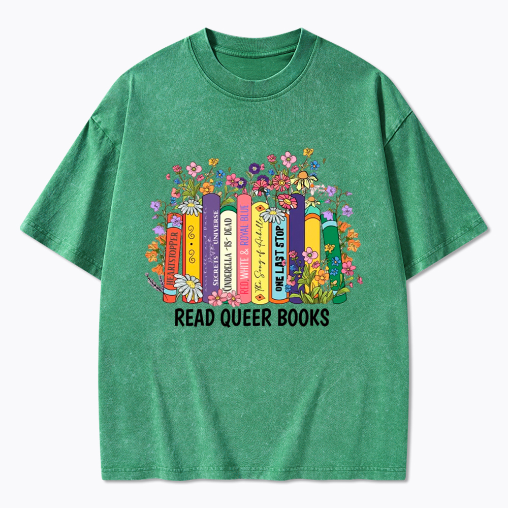 Read Queer Books Washed T-Shirt