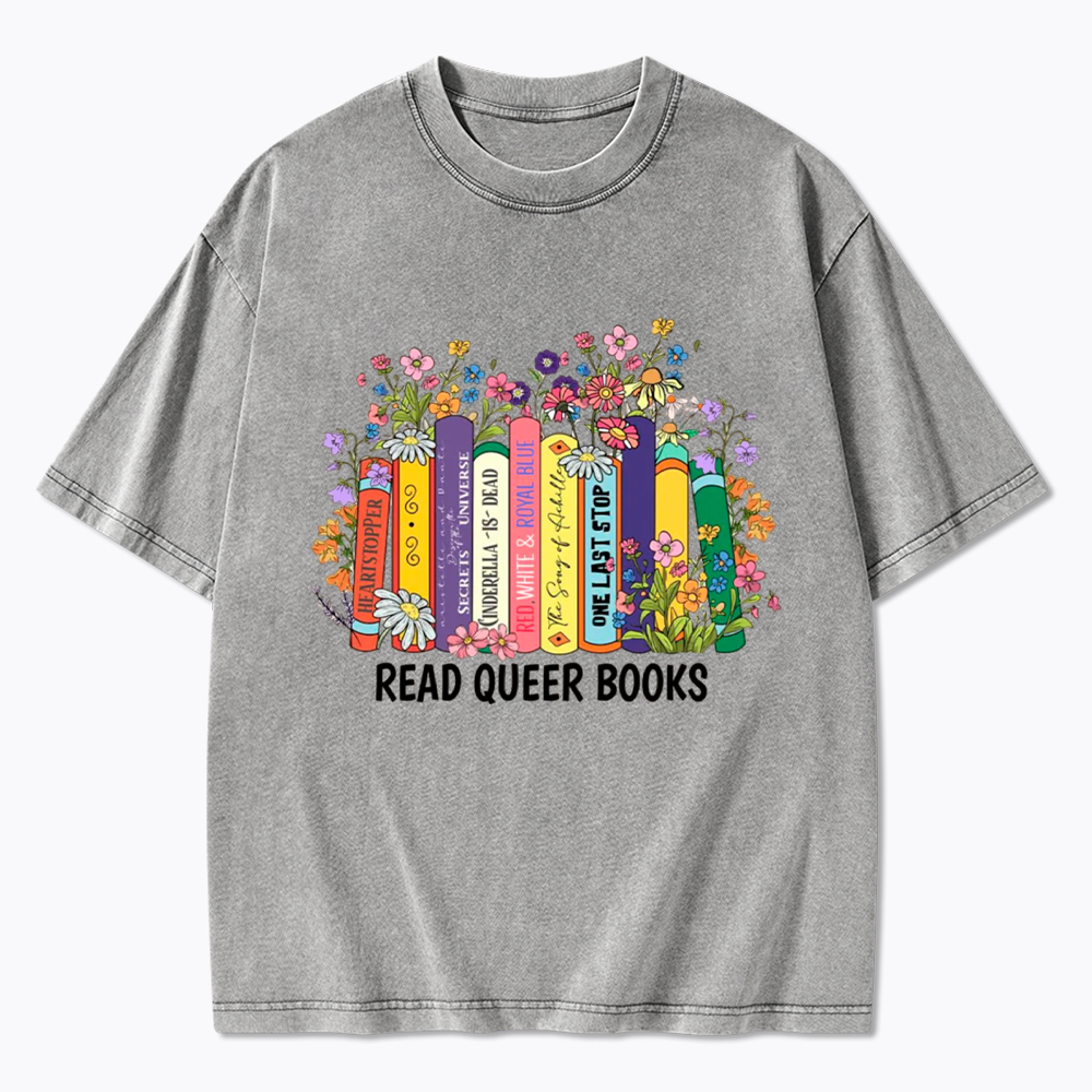Read Queer Books Washed T-Shirt