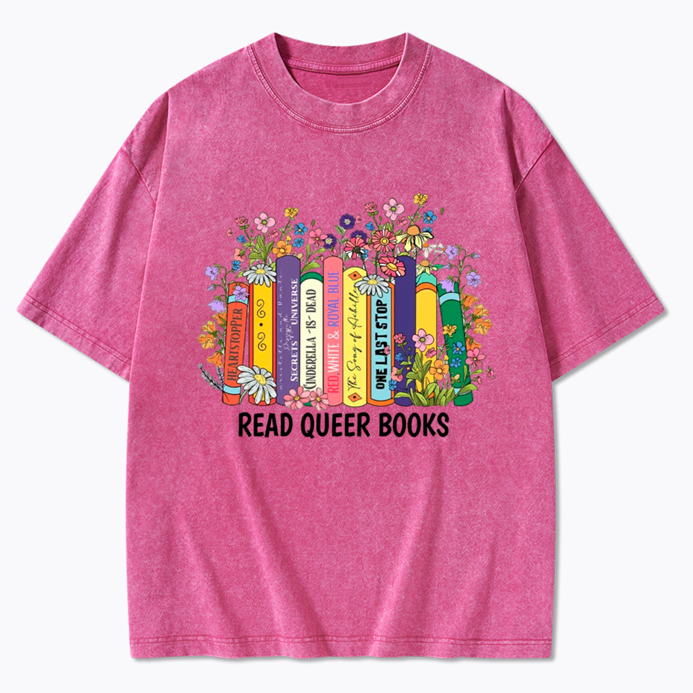 Read Queer Books Washed T-Shirt