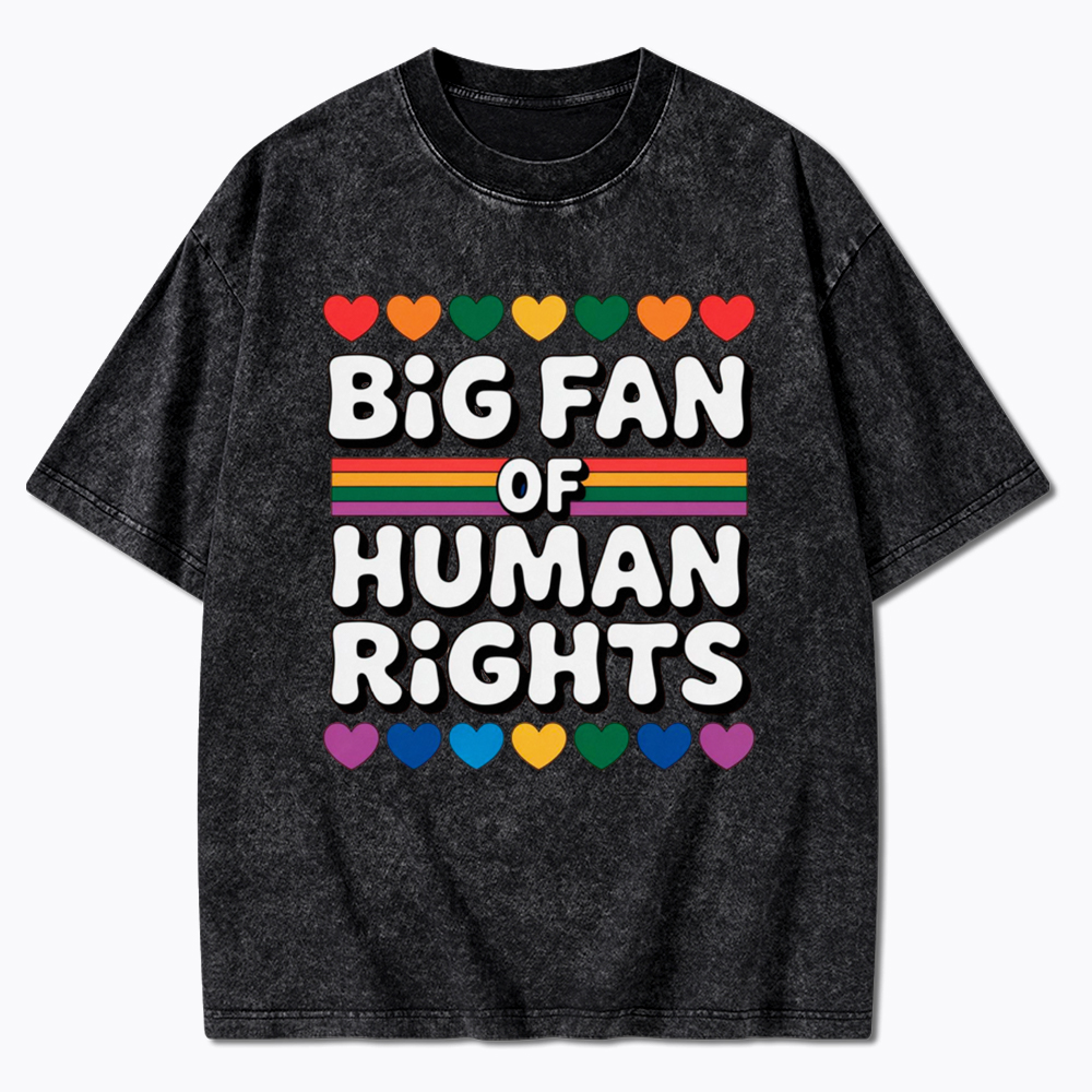Big Fan Of Human Rights Equality Washed T-Shirt