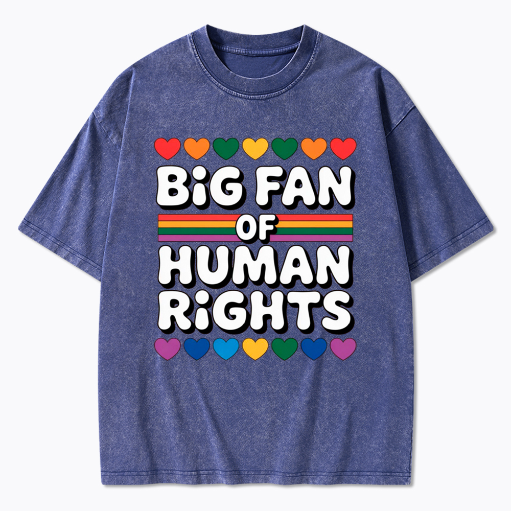 Big Fan Of Human Rights Equality Washed T-Shirt
