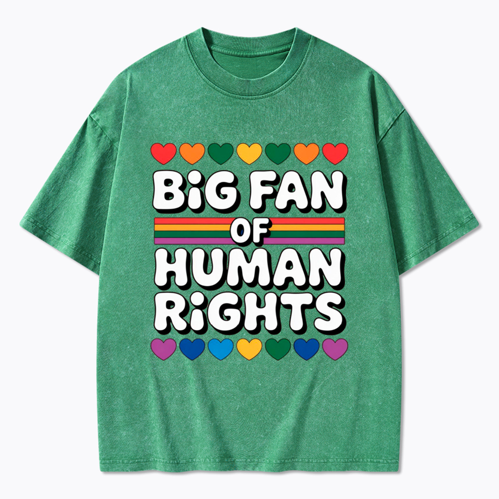 Big Fan Of Human Rights Equality Washed T-Shirt