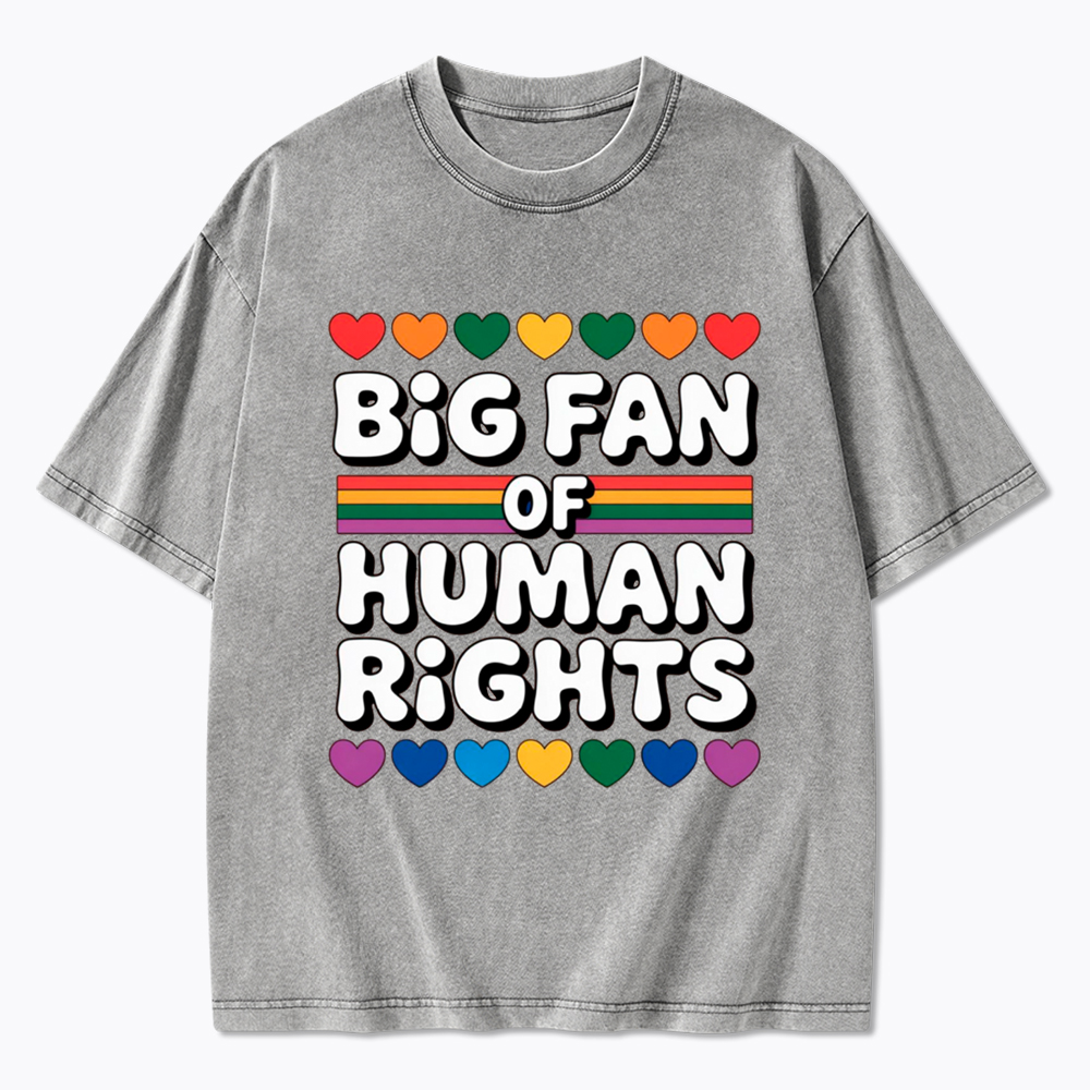 Big Fan Of Human Rights Equality Washed T-Shirt