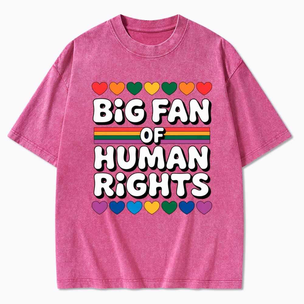 Big Fan Of Human Rights Equality Washed T-Shirt