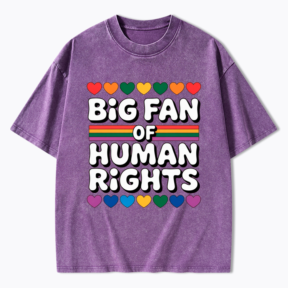 Big Fan Of Human Rights Equality Washed T-Shirt