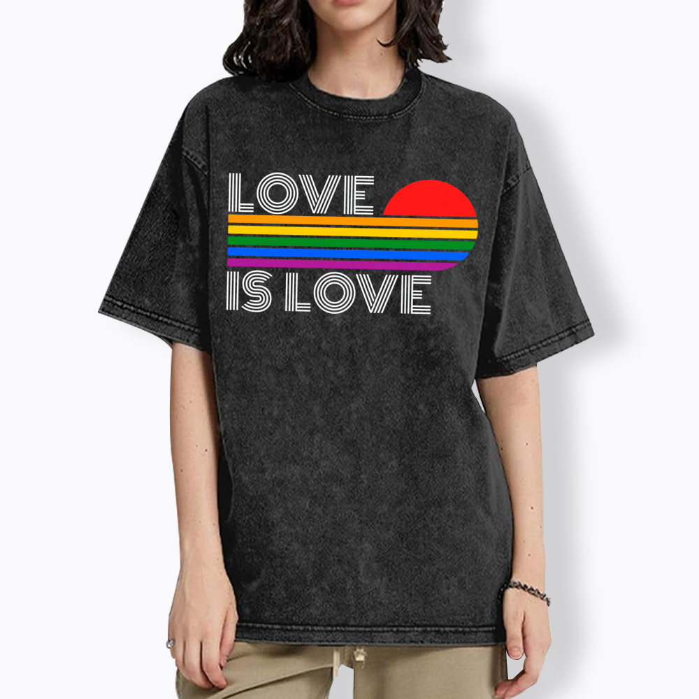 Love Is Love Rainbow Washed T-Shirt