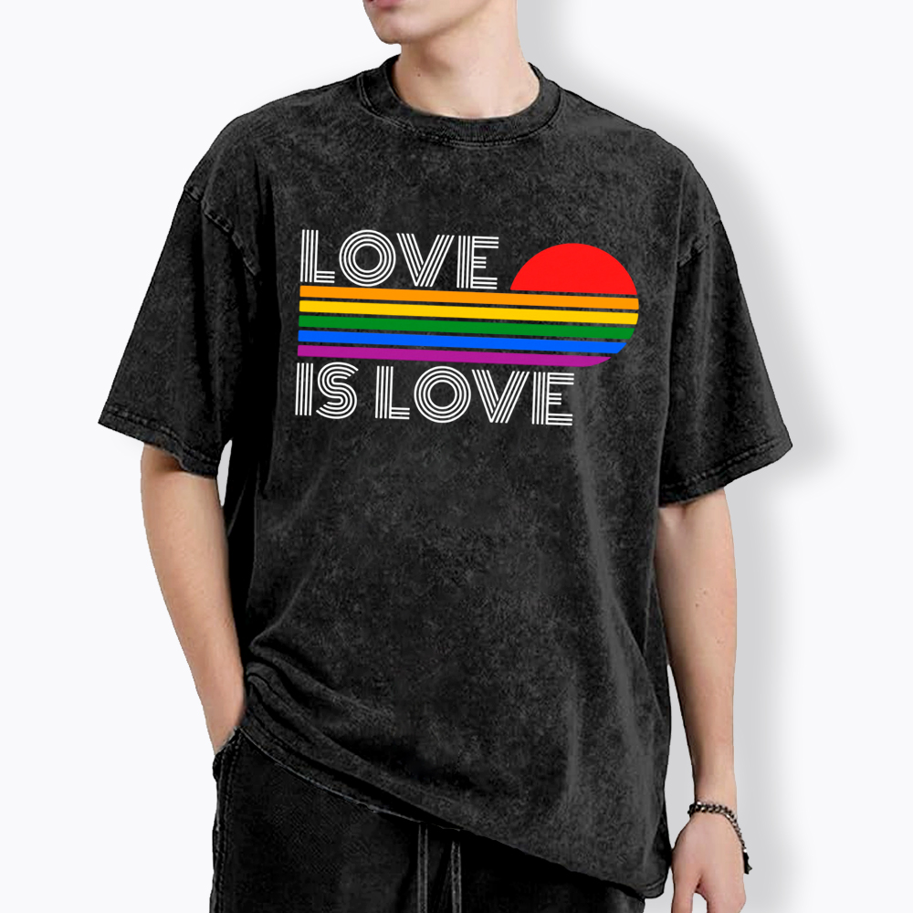 Love Is Love Rainbow Washed T-Shirt