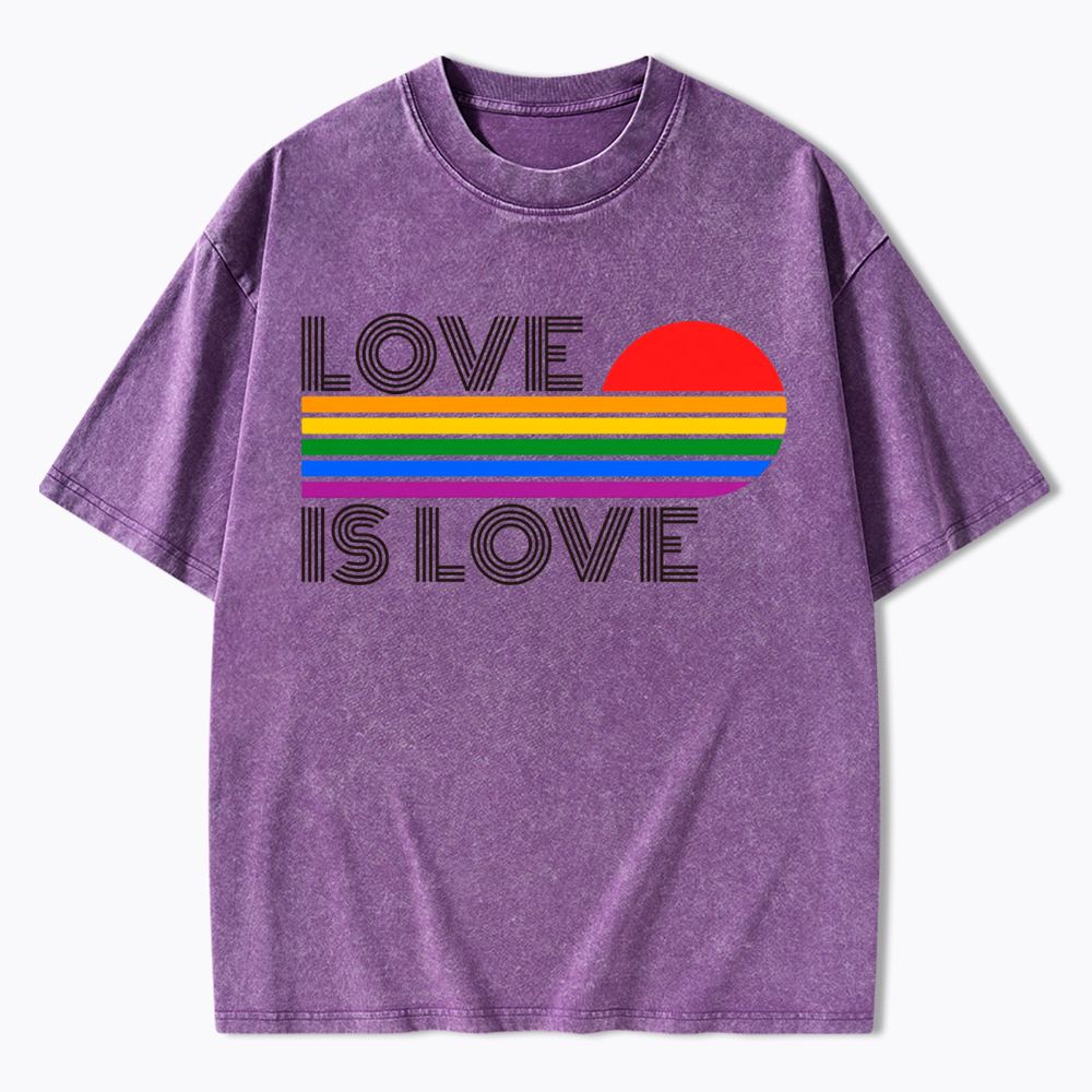 Love Is Love Rainbow Washed T-Shirt