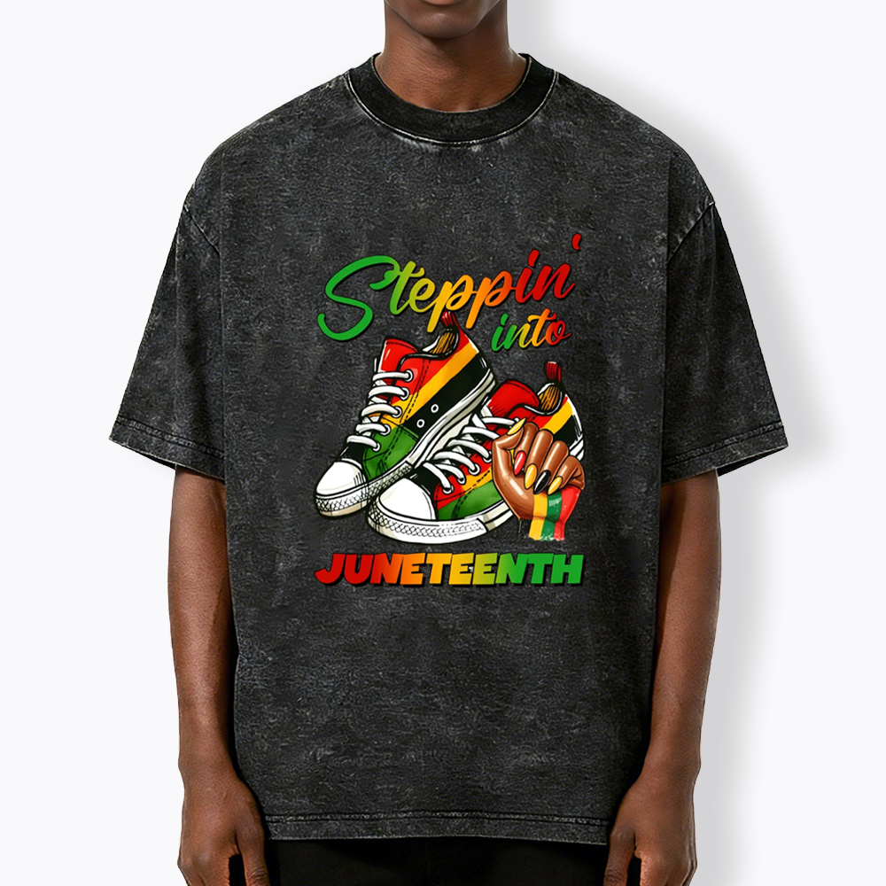 Stepping Into Juneteenth Washed T-Shirt