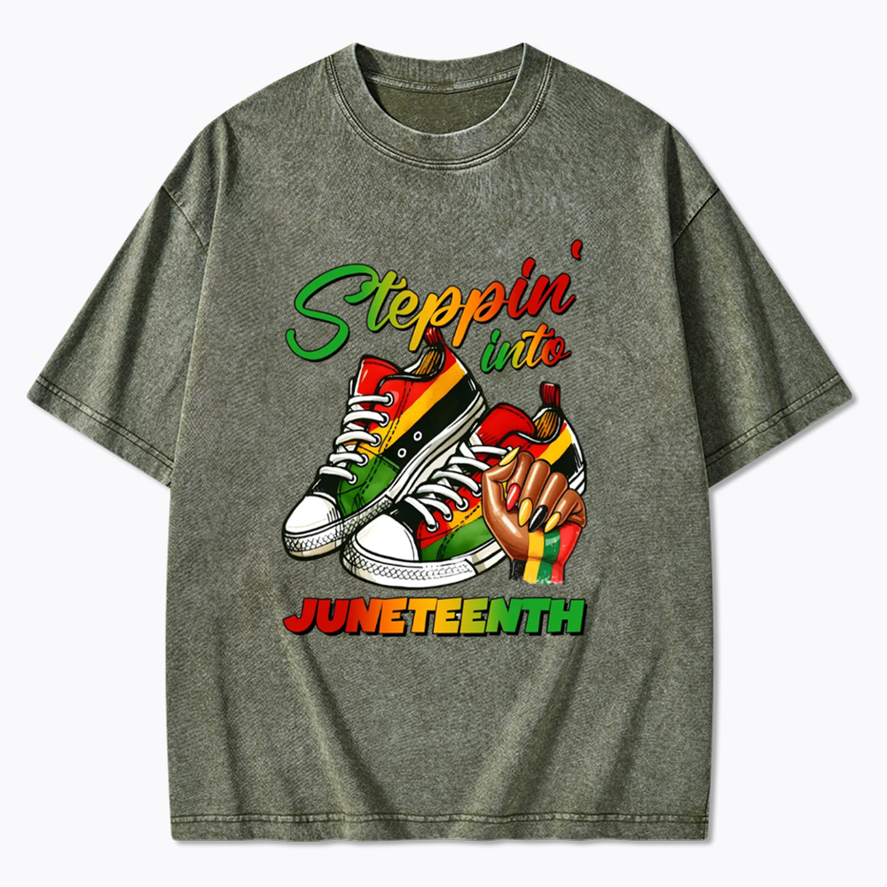 Stepping Into Juneteenth Washed T-Shirt