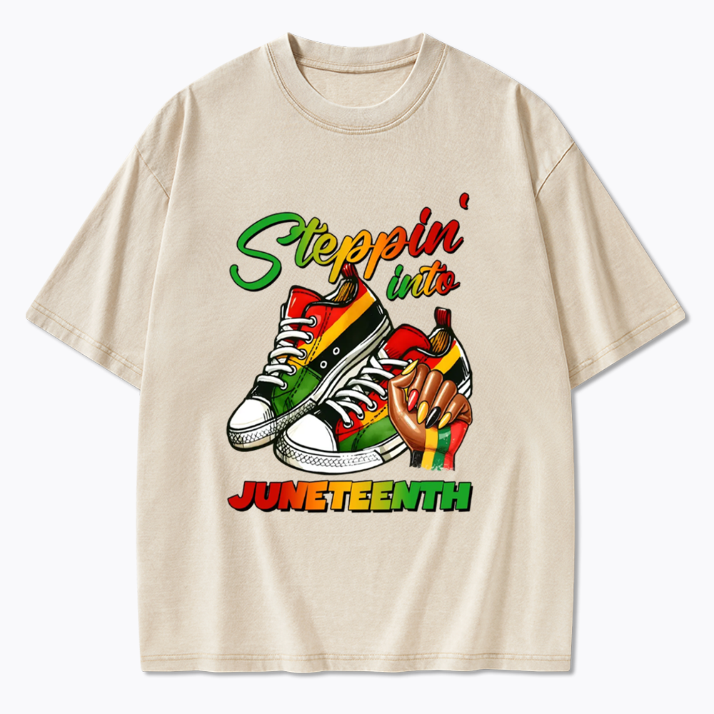 Stepping Into Juneteenth Washed T-Shirt