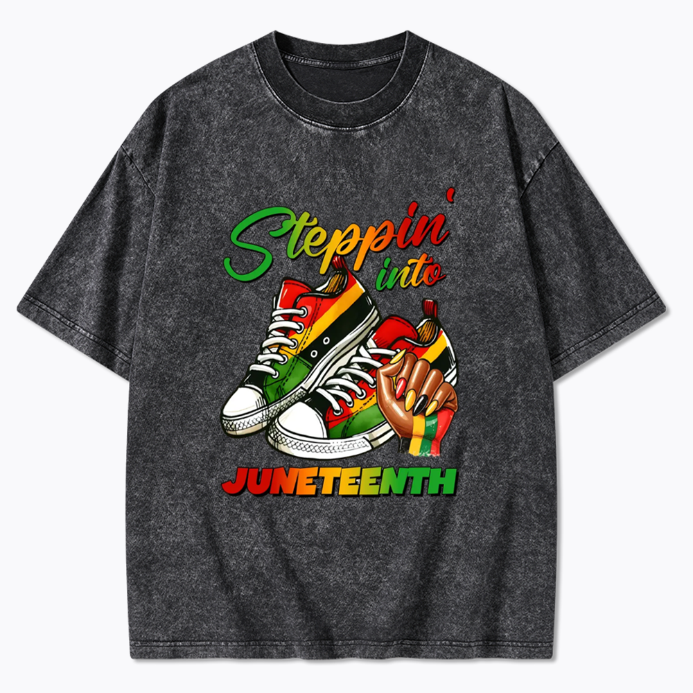 Stepping Into Juneteenth Washed T-Shirt