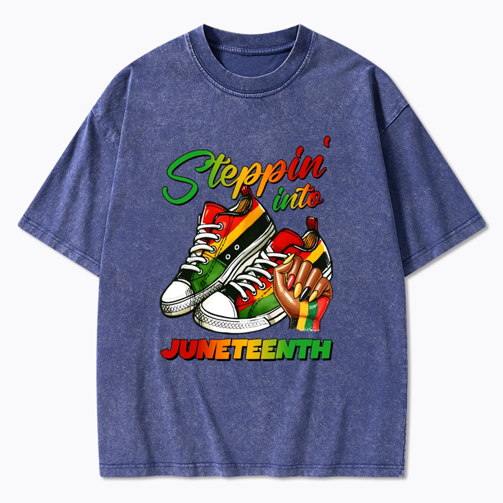 Stepping Into Juneteenth Washed T-Shirt
