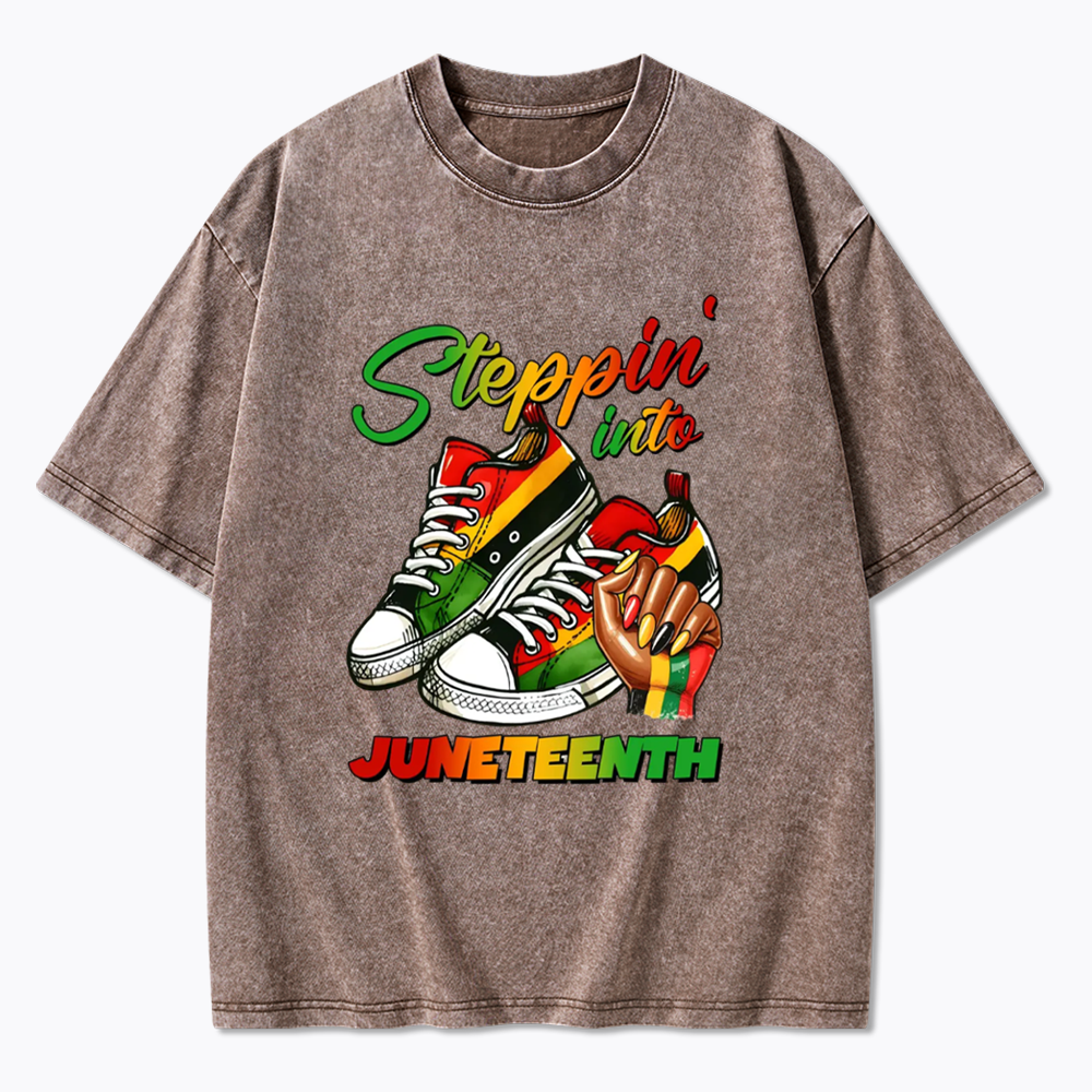 Stepping Into Juneteenth Washed T-Shirt