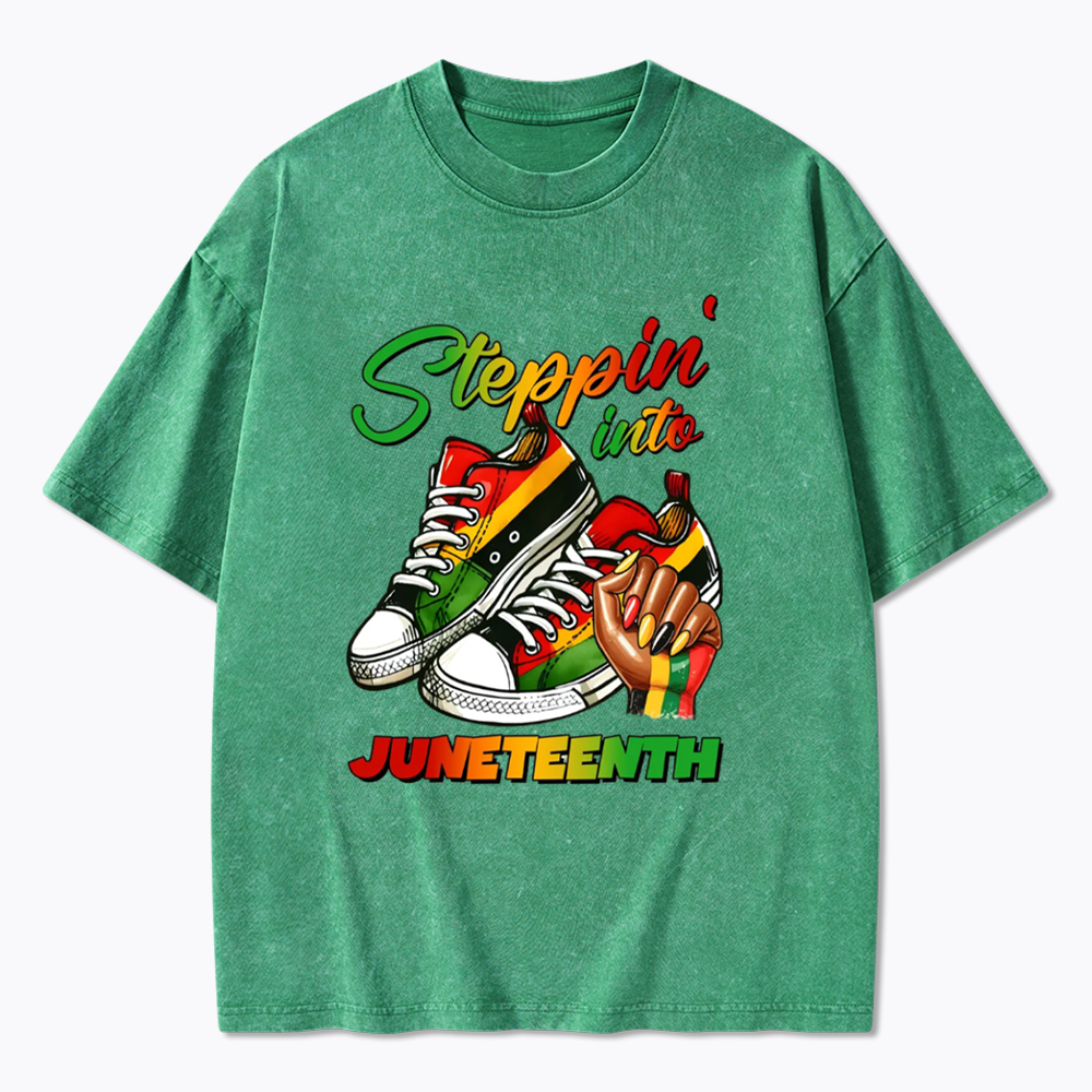 Stepping Into Juneteenth Washed T-Shirt