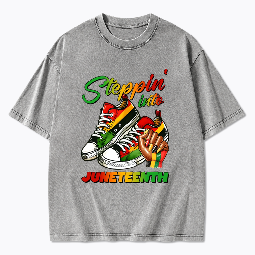 Stepping Into Juneteenth Washed T-Shirt