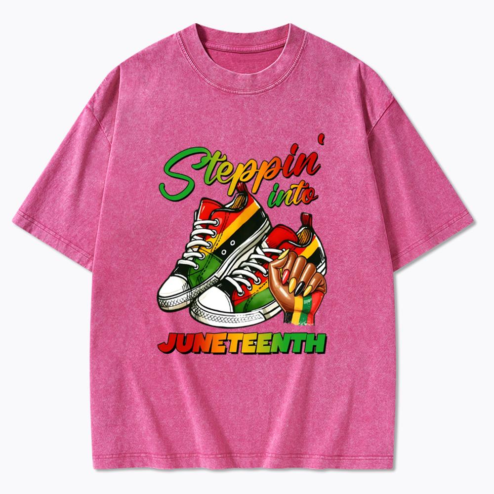 Stepping Into Juneteenth Washed T-Shirt