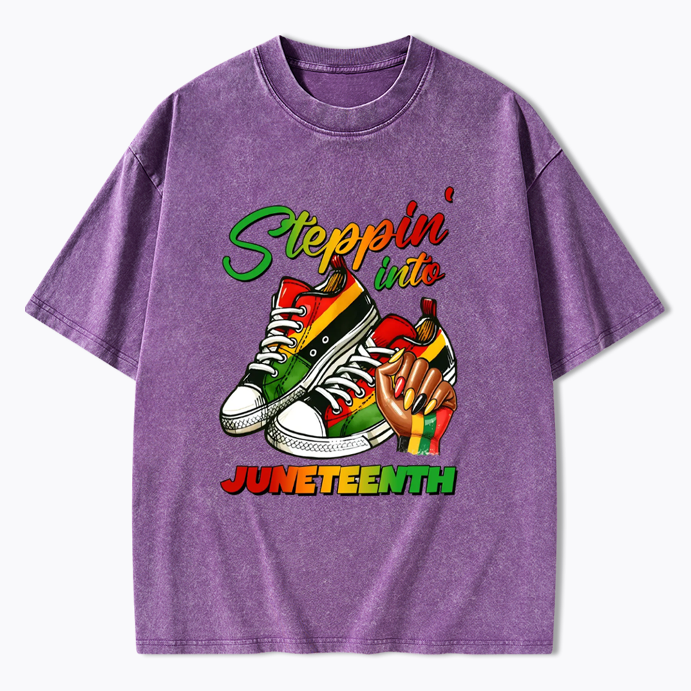 Stepping Into Juneteenth Washed T-Shirt