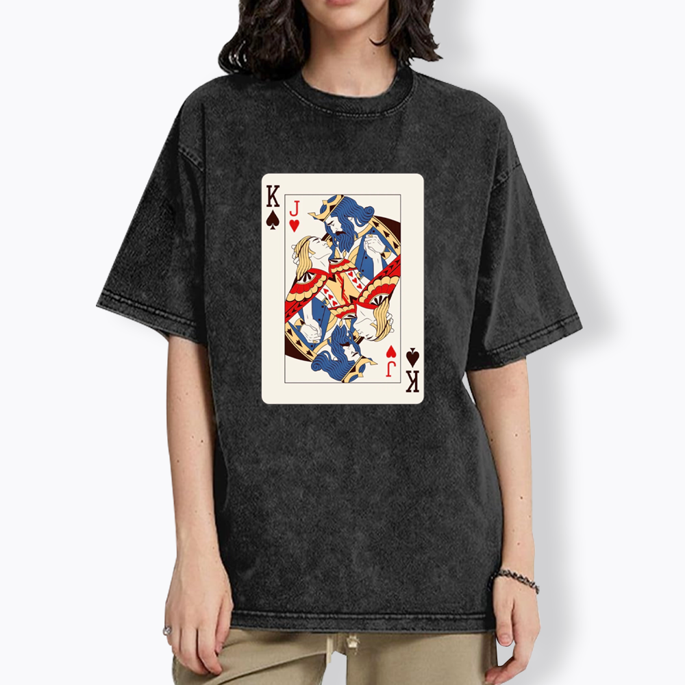 Deck Of Cards King Jack Washed T-Shirt