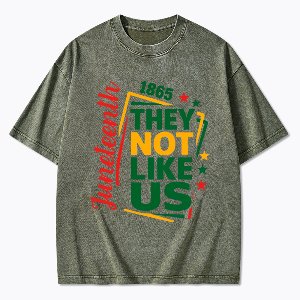 Juneteenth They Not Like Us Washed T-Shirt