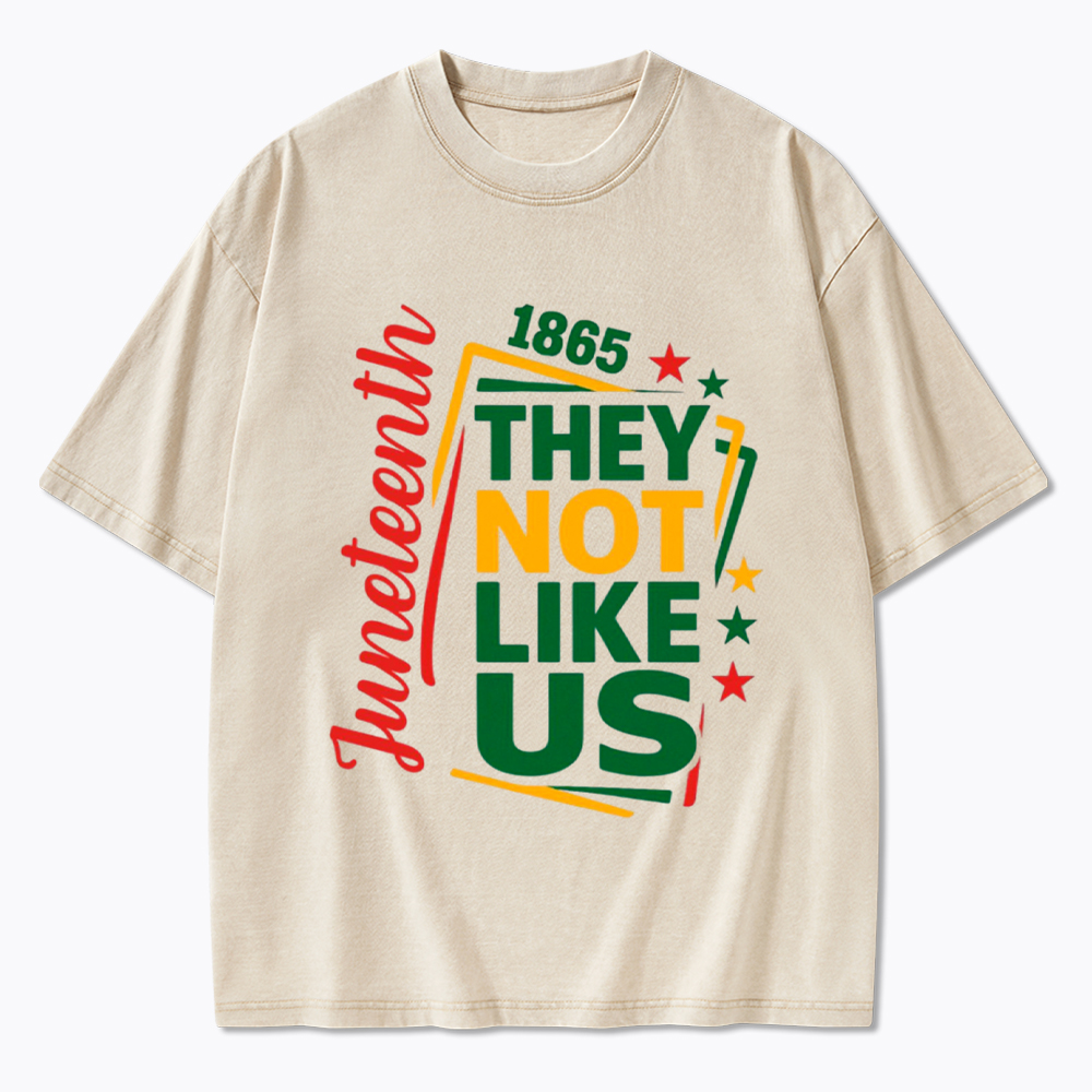 Juneteenth They Not Like Us Washed T-Shirt