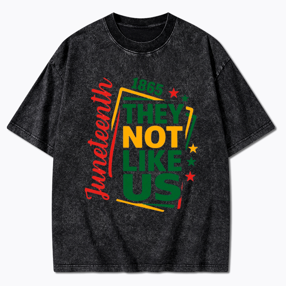 Juneteenth They Not Like Us Washed T-Shirt
