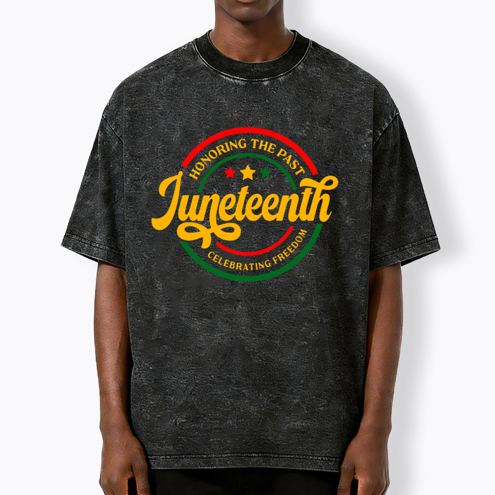 Honoring The Past Celebrating Freedom Juneteenth Washed T-Shirt