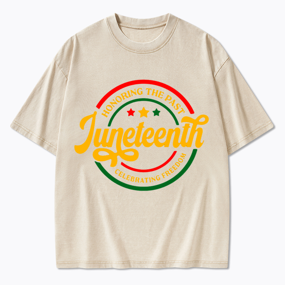 Honoring The Past Celebrating Freedom Juneteenth Washed T-Shirt