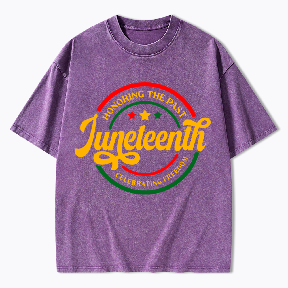 Honoring The Past Celebrating Freedom Juneteenth Washed T-Shirt