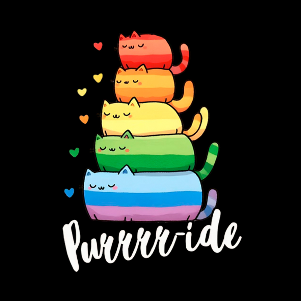 Purrride Cats LGBTQ Pride Washed T-Shirt