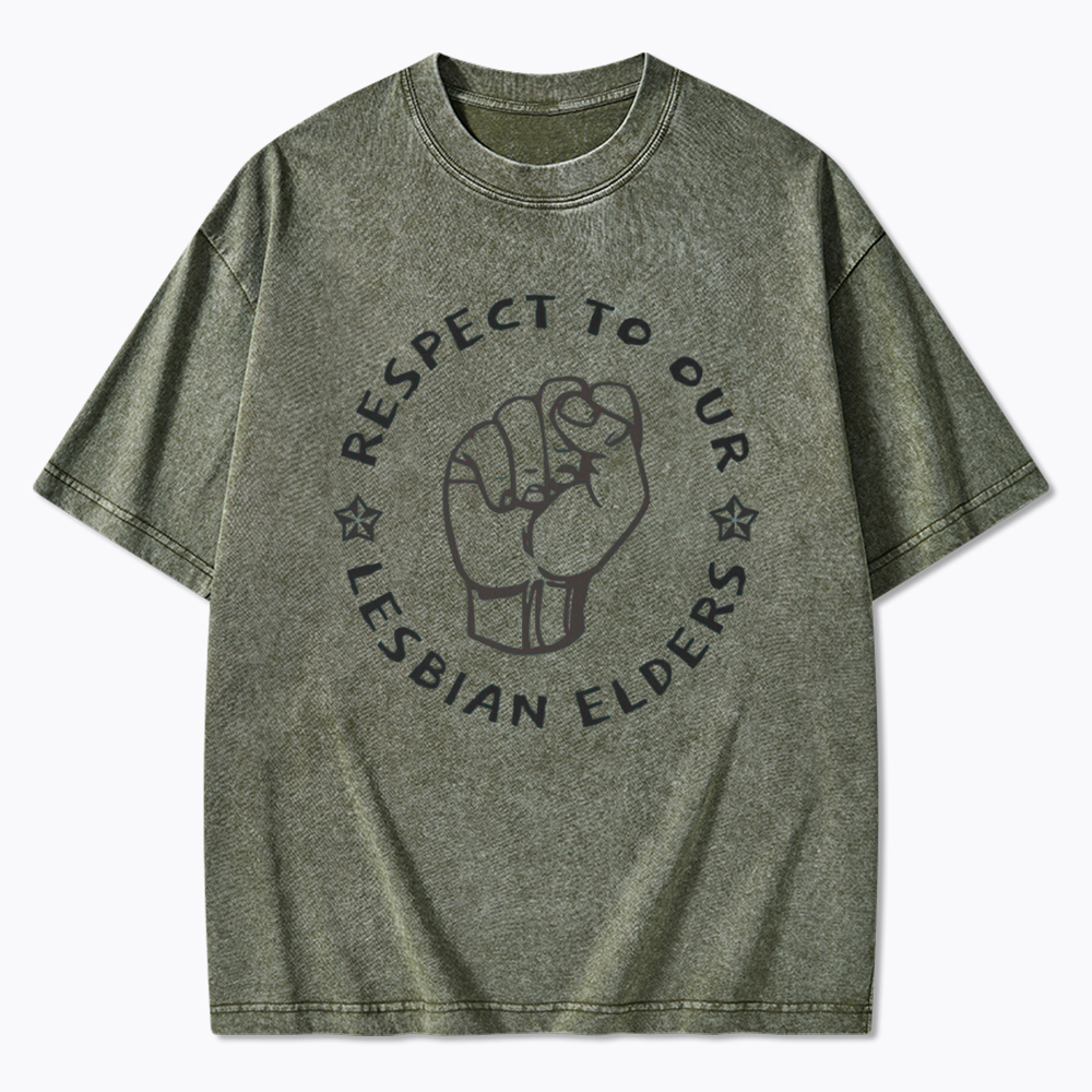 Respect to our Lesbian Elders Washed T-Shirt