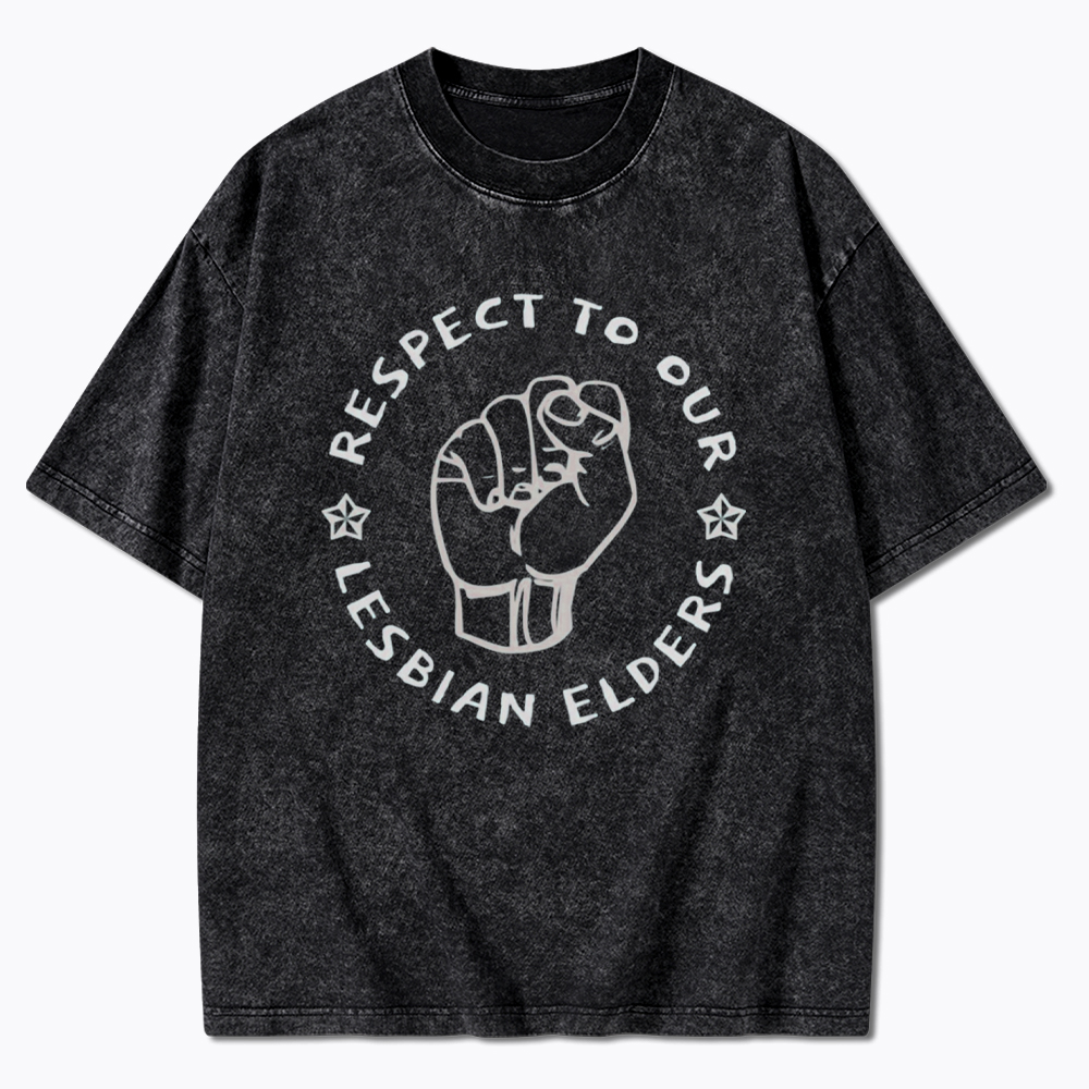 Respect to our Lesbian Elders Washed T-Shirt