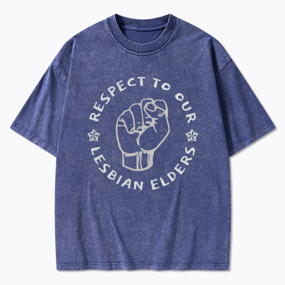 Respect to our Lesbian Elders Washed T-Shirt