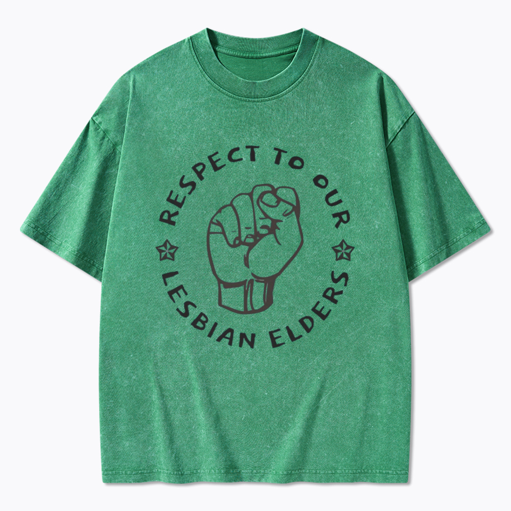 Respect to our Lesbian Elders Washed T-Shirt