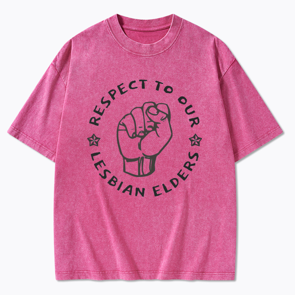 Respect to our Lesbian Elders Washed T-Shirt