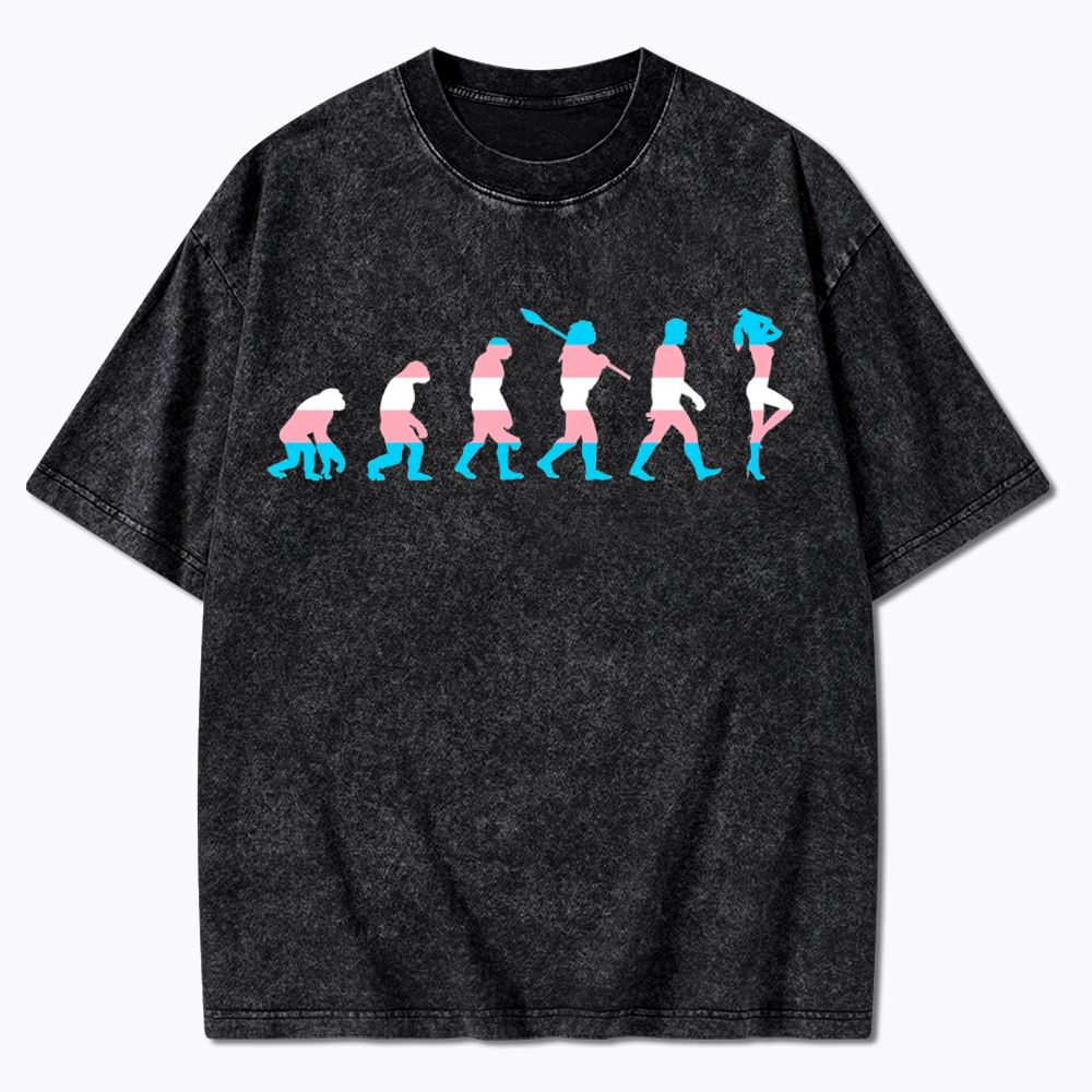 Trans Woman Evolution Washed T-Shirt