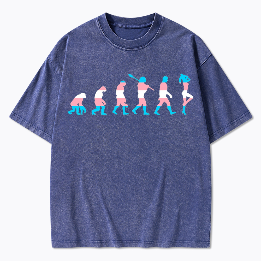 Trans Woman Evolution Washed T-Shirt