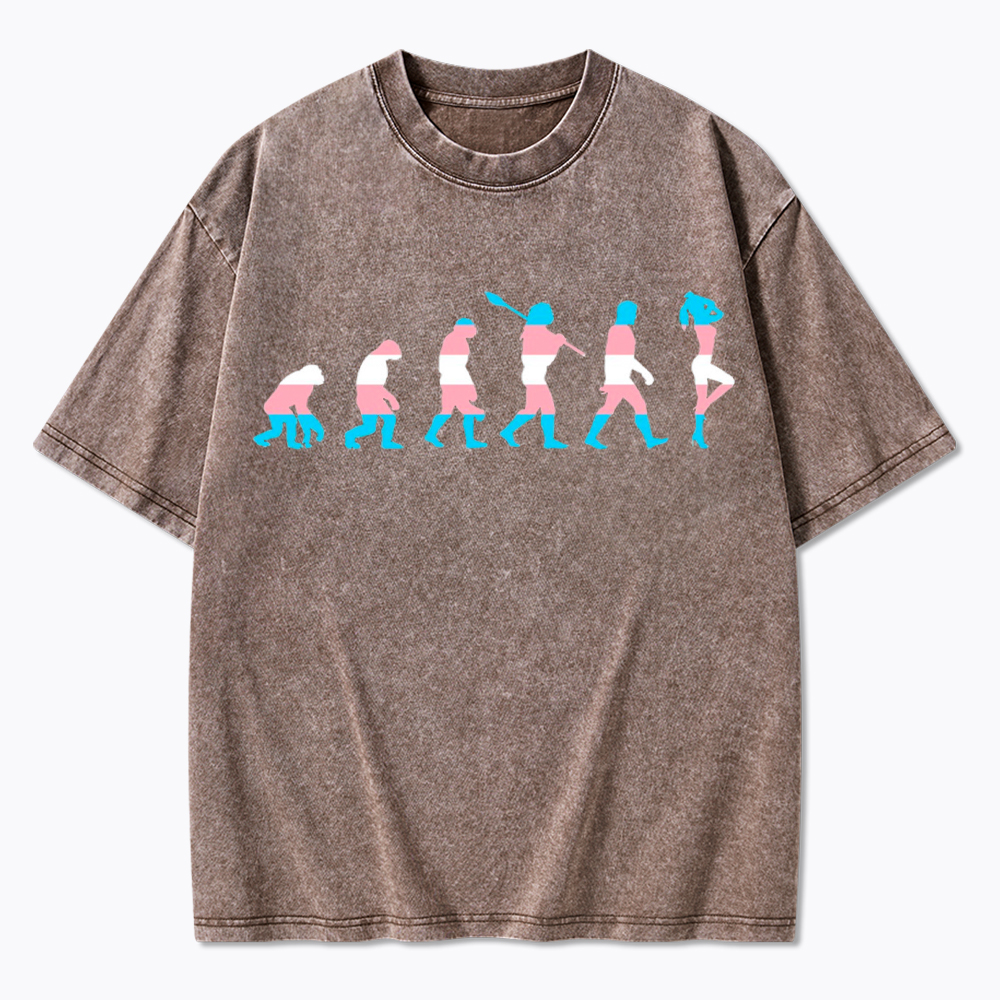 Trans Woman Evolution Washed T-Shirt