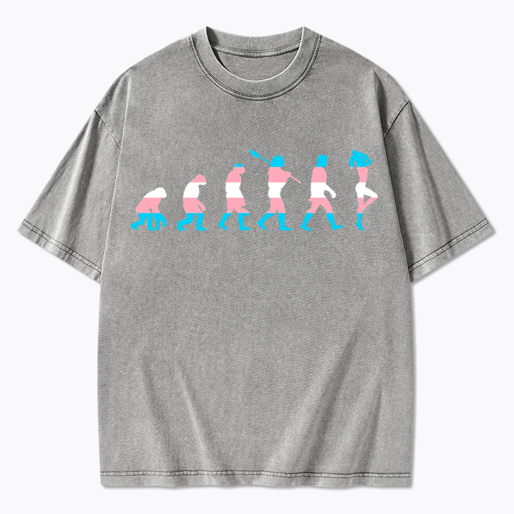 Trans Woman Evolution Washed T-Shirt