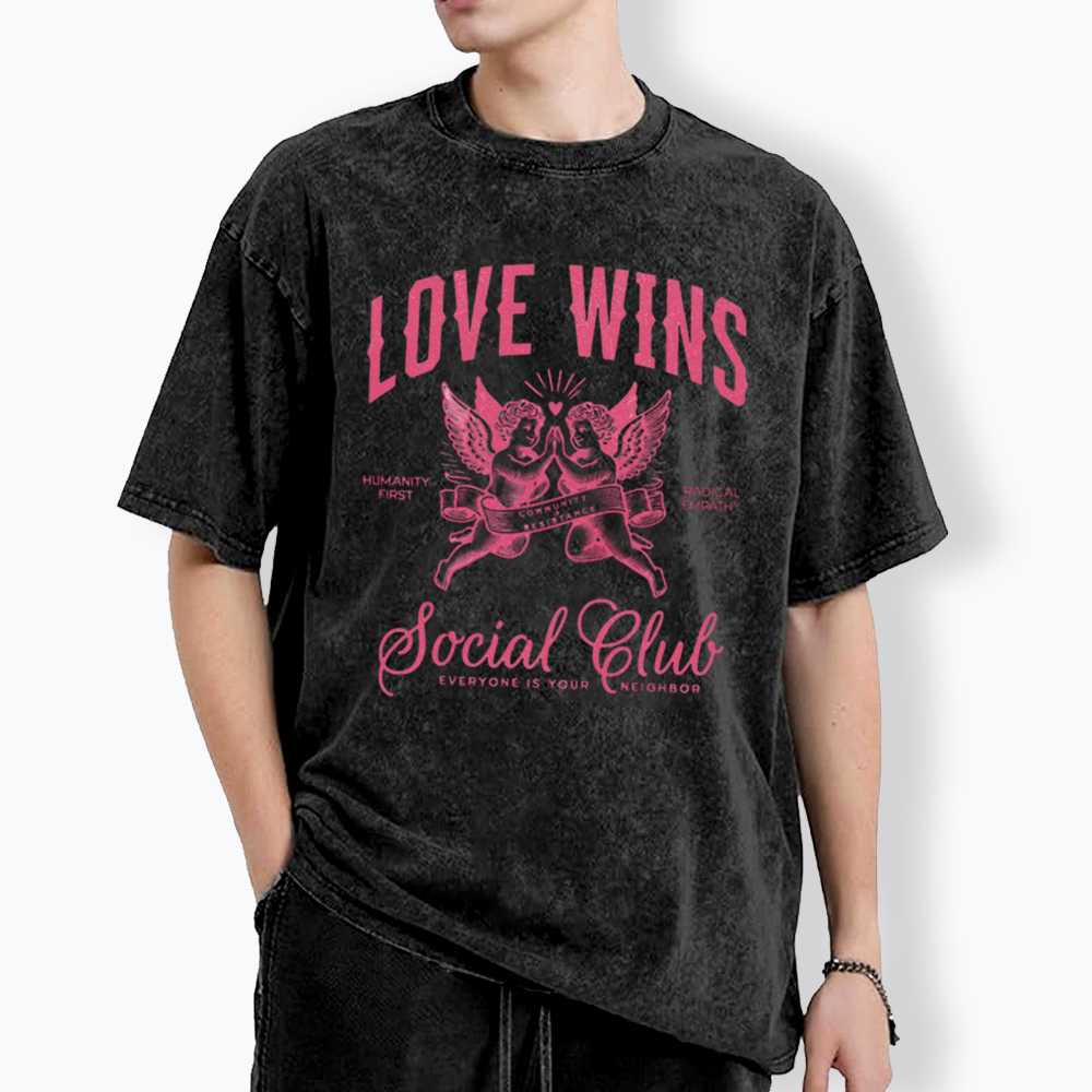 LOVE WINS Social Club Washed T-Shirt